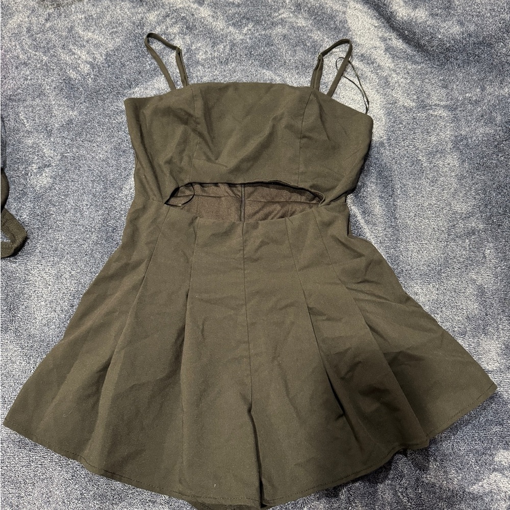 Chic Olive Green Cutout Romper